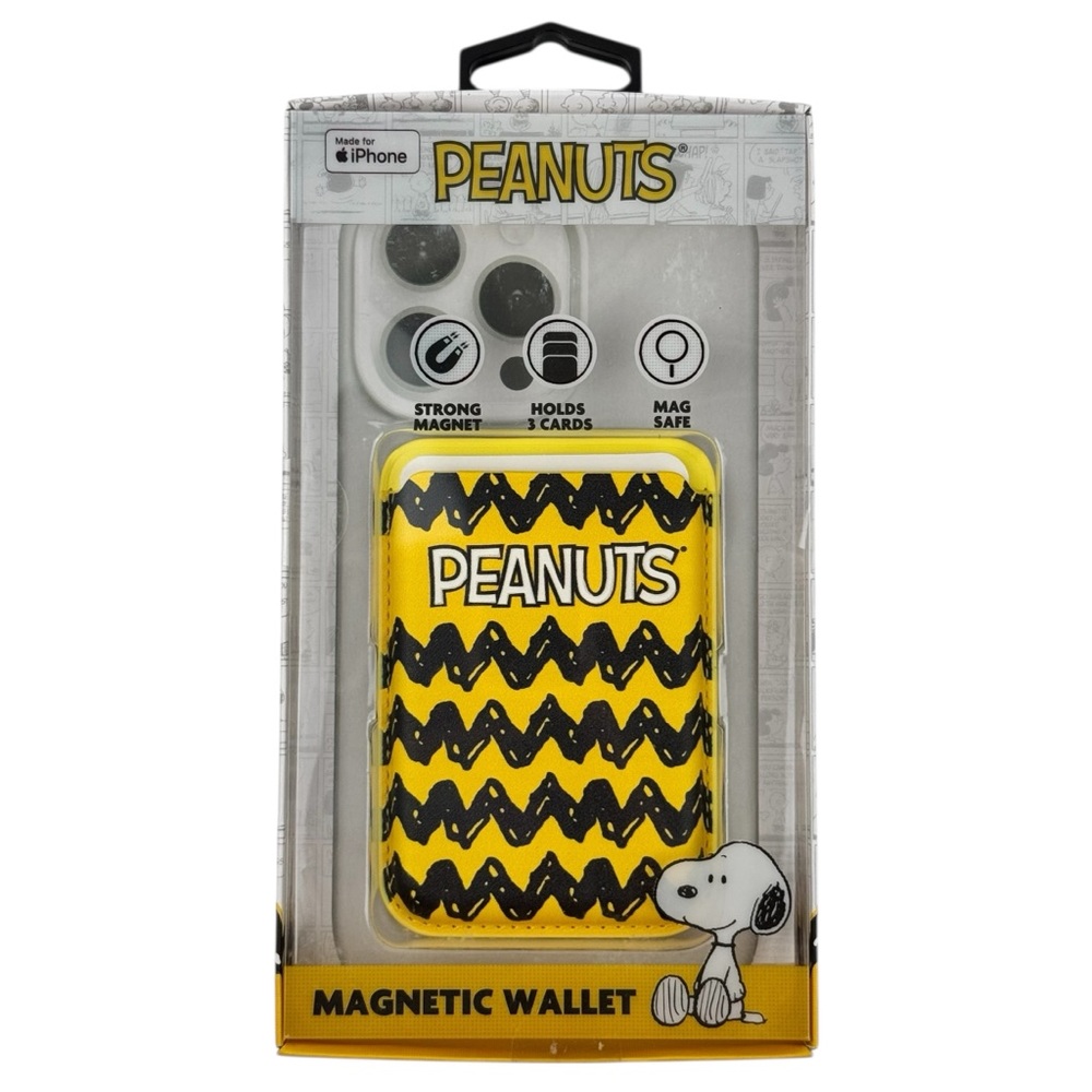 NIB Peanuts Snoopy MagSafe Magnetic Wallet iPhone Card Holder Charlie Brown